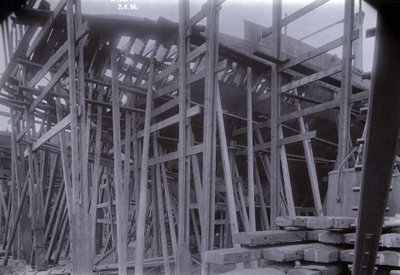 The Ice-Breaking Train Ferry Steamer SS Baikal in Frame During Construction by Sir W.G. Armstrong Mitchell and Co. Ltd., at Low Walker Shipyard, Newcastle upon Tyne by English Photographer